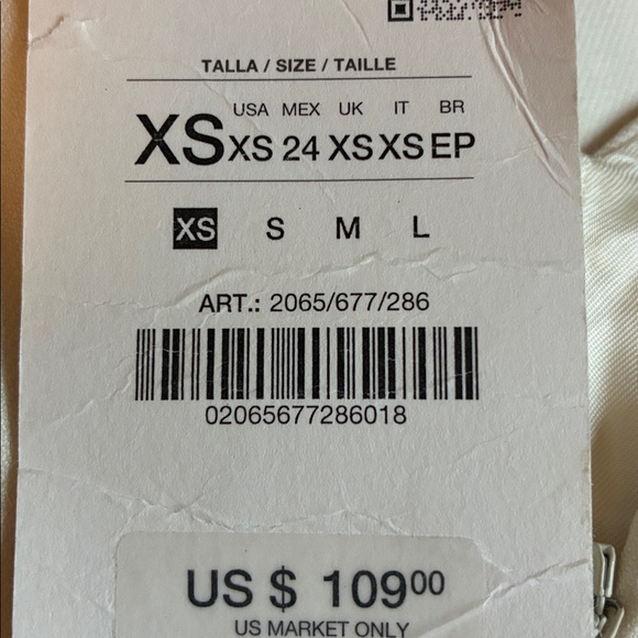 NWT. Zara ZW Collection Ecru Voluminous Short Dress. Size XS. - Picture 12 of 12